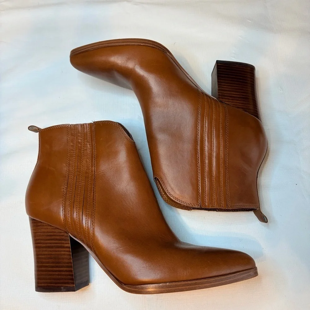 Marc Fisher Brown Leather Heeled Boots - Picture 2 of 9